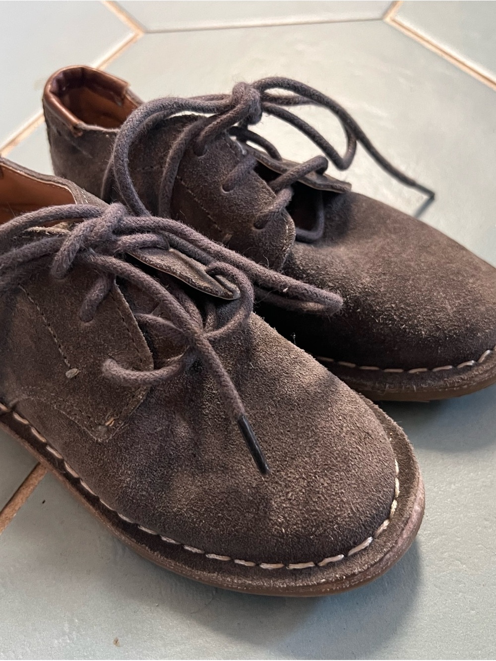 Kenneth Cole Kids Suede Lace-Up Shoes - Brown